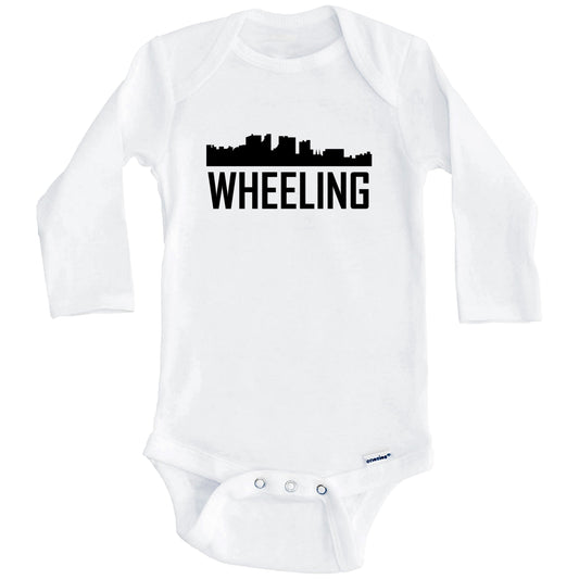 Wheeling West Virginia Skyline Silhouette Baby Onesie (Long Sleeves)