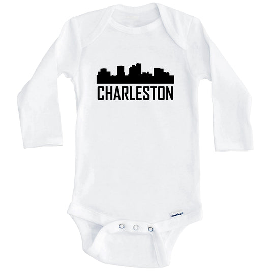 Charleston West Virginia Skyline Silhouette Baby Onesie (Long Sleeves)