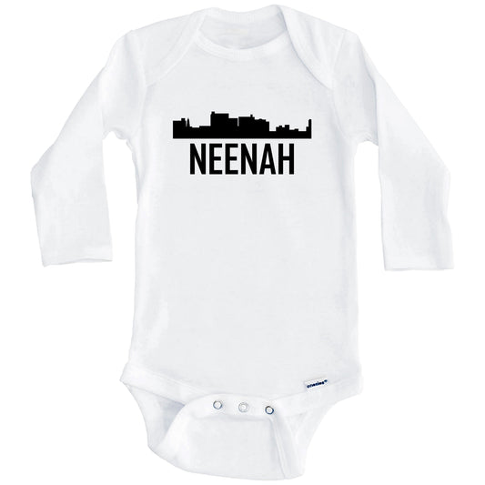 Neenah Wisconsin Skyline Silhouette Baby Onesie (Long Sleeves)