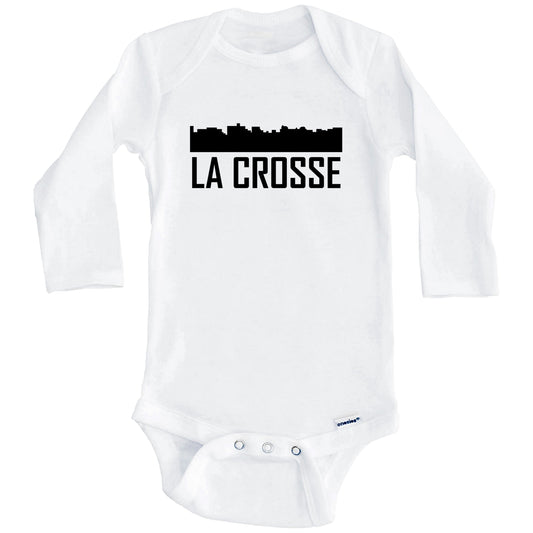 La Crosse Wisconsin Skyline Silhouette Baby Onesie (Long Sleeves)
