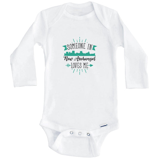 Someone In New Archangel Loves Me New Archangel AK Skyline Baby Onesie (Long Sleeves)