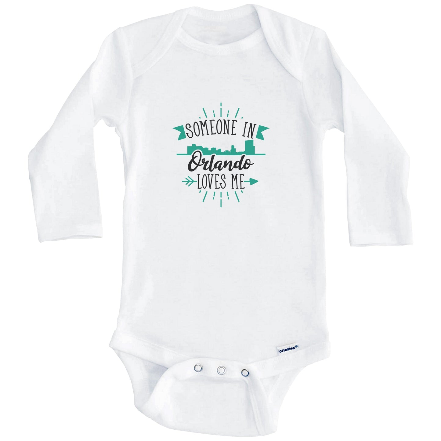 Someone In Orlando Loves Me Orlando FL Skyline Baby Onesie (Long Sleeves)