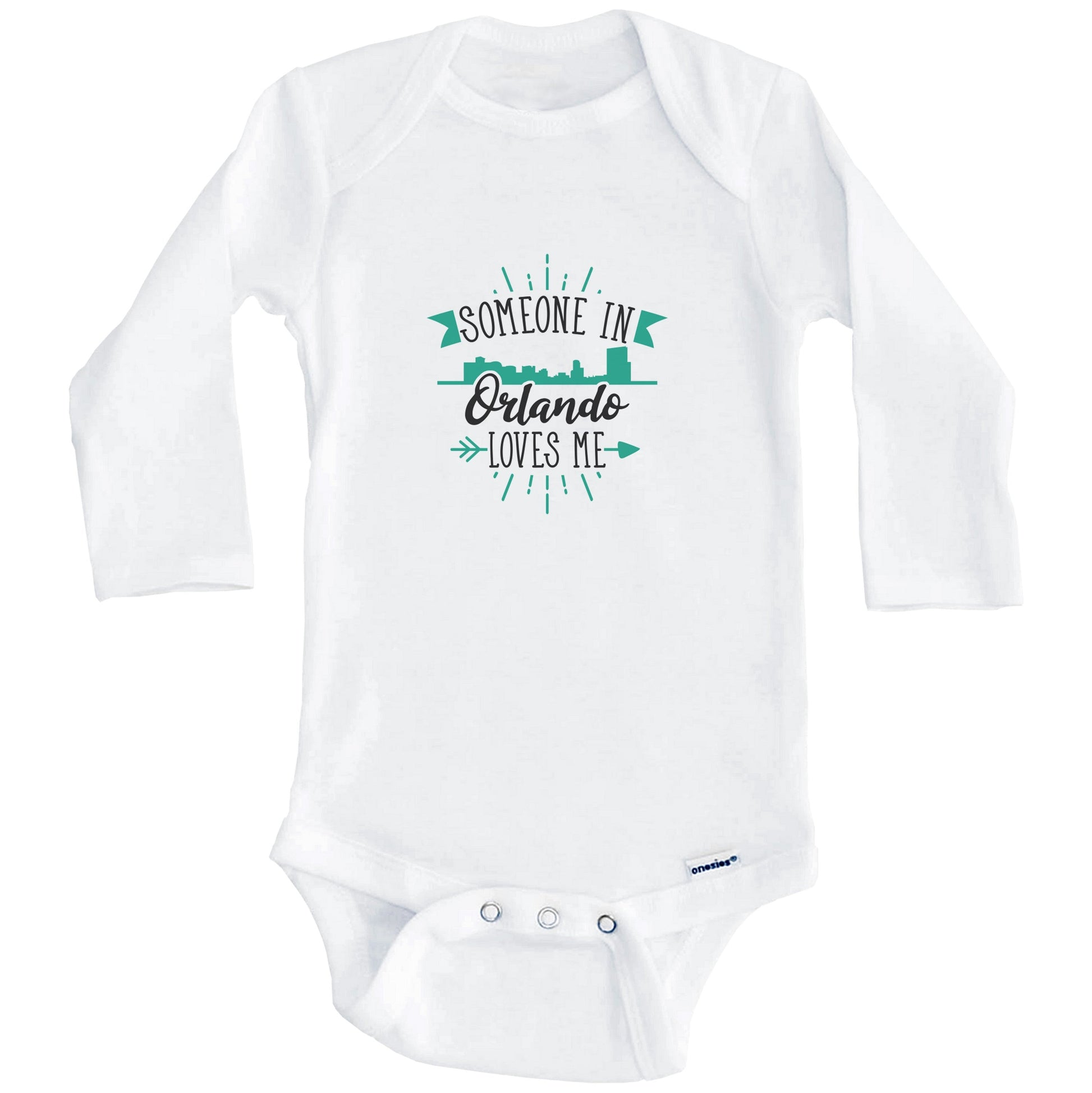 Someone In Orlando Loves Me Orlando FL Skyline Baby Onesie (Long Sleeves)
