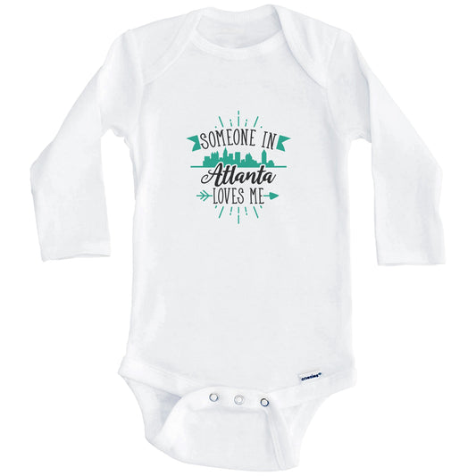 Someone In Atlanta Loves Me Atlanta GA Skyline Baby Onesie (Long Sleeves)
