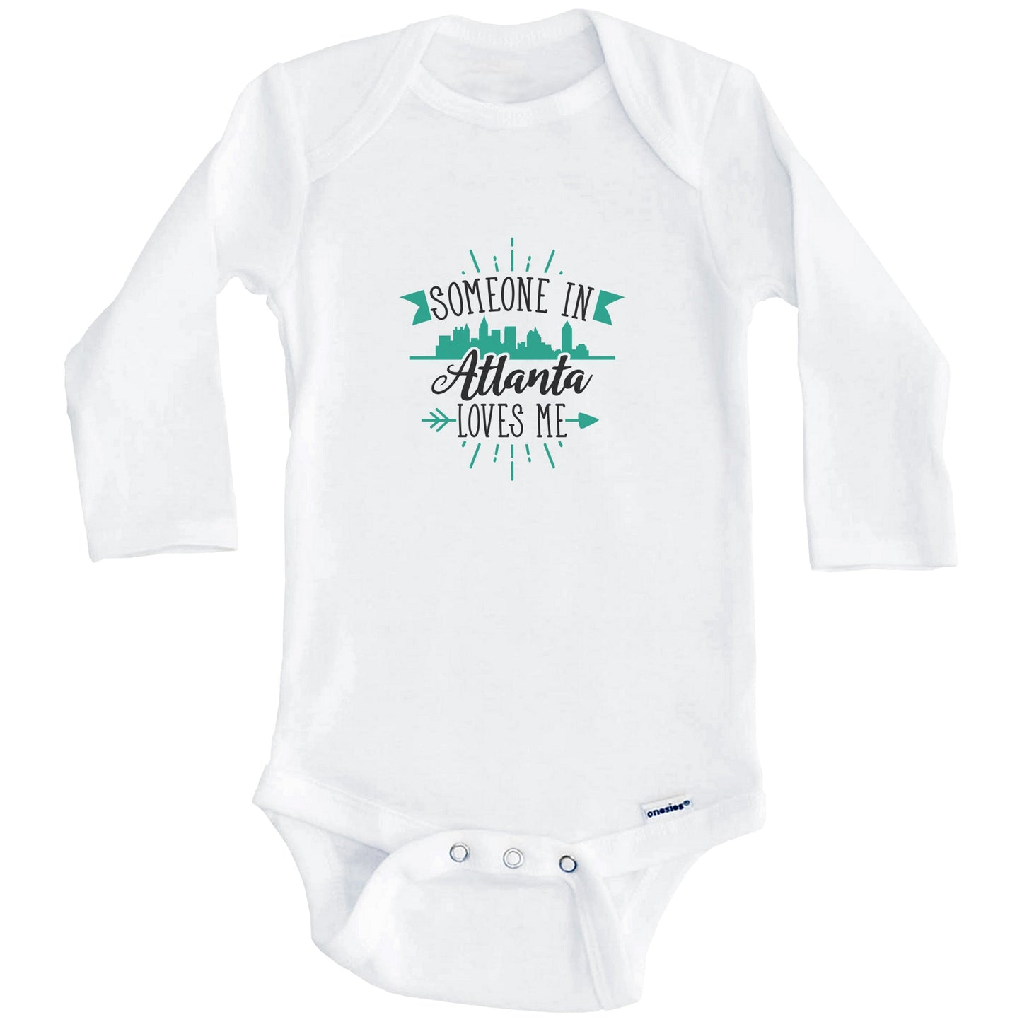 Someone In Atlanta Loves Me Atlanta GA Skyline Baby Onesie (Long Sleeves)