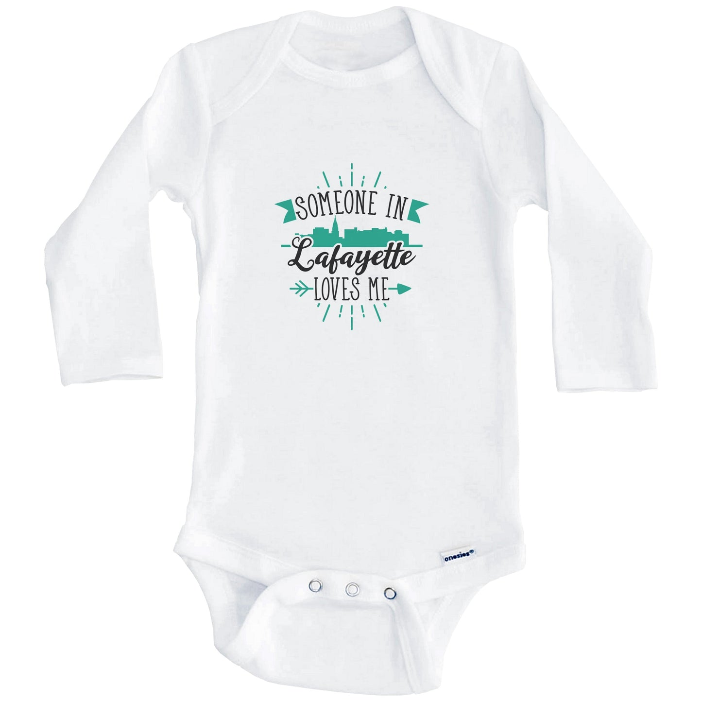 Someone In Lafayette Loves Me Lafayette IN Skyline Baby Onesie (Long Sleeves)