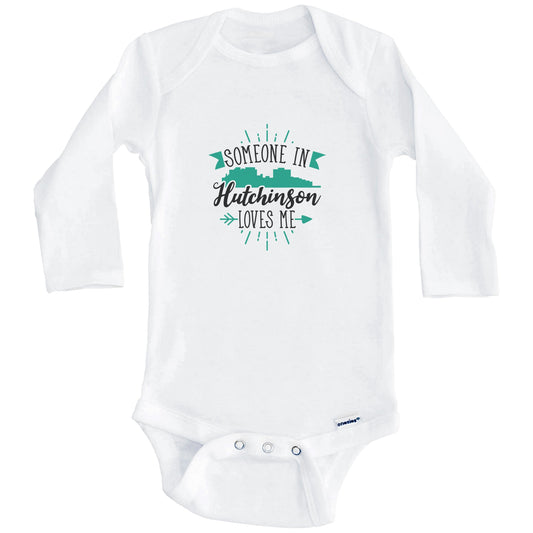 Someone In Hutchinson Loves Me Hutchinson KS Skyline Baby Onesie (Long Sleeves)