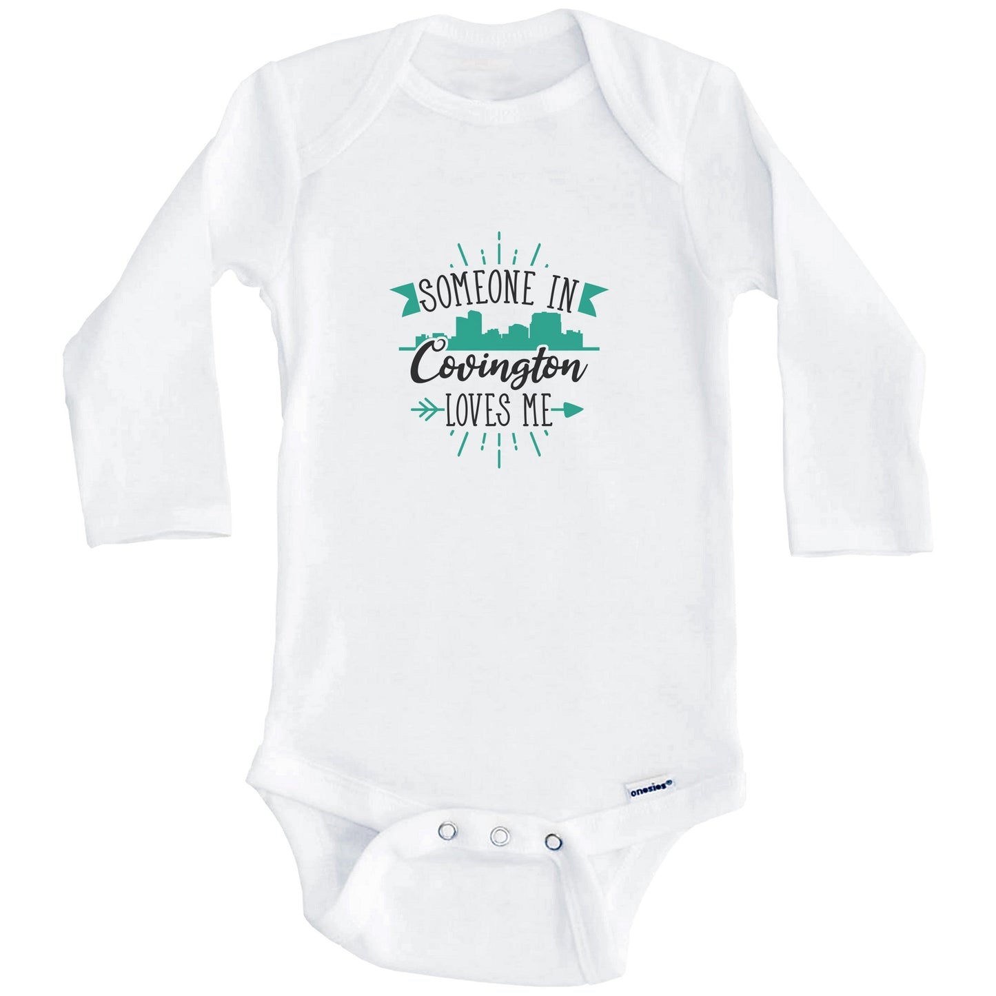 Someone In Covington Loves Me Covington KY Skyline Baby Onesie (Long Sleeves)