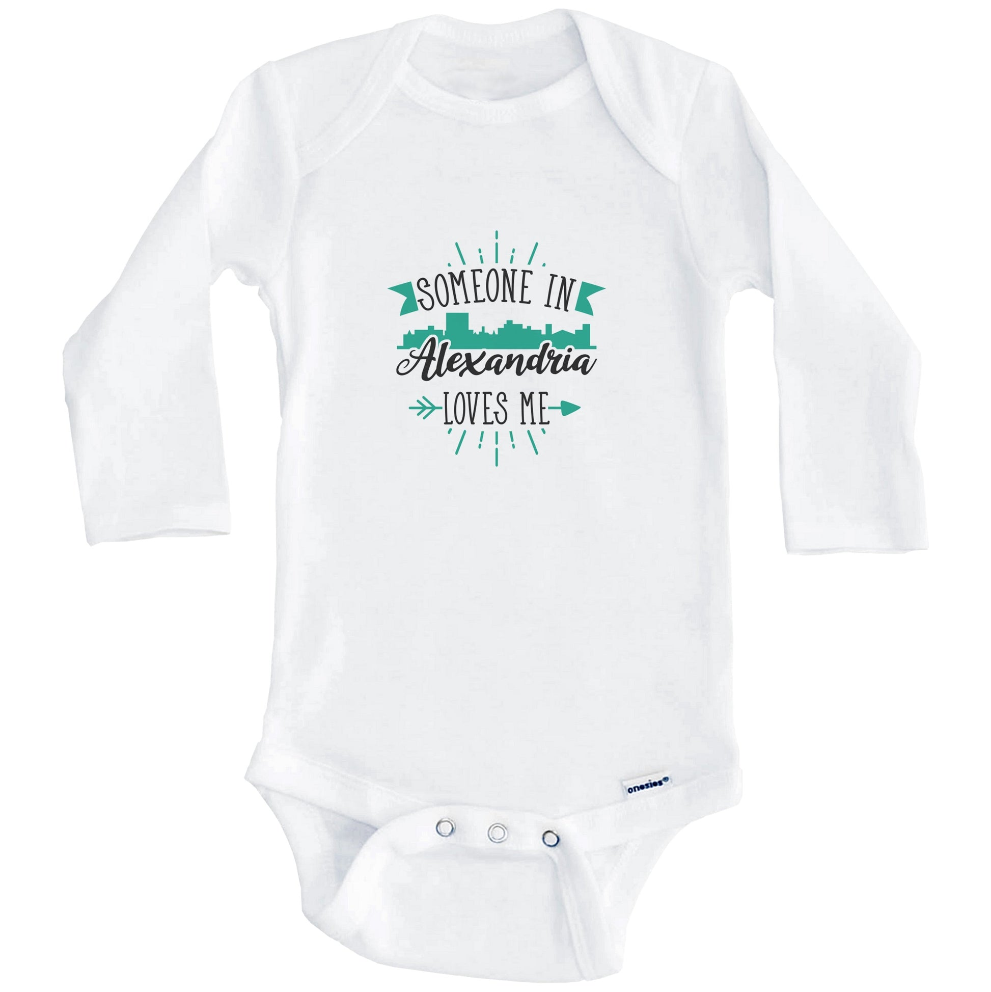 Someone In Alexandria Loves Me Alexandria LA Skyline Baby Onesie (Long Sleeves)