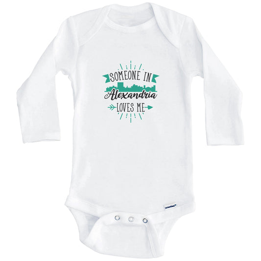 Someone In Alexandria Loves Me Alexandria LA Skyline Baby Onesie (Long Sleeves)