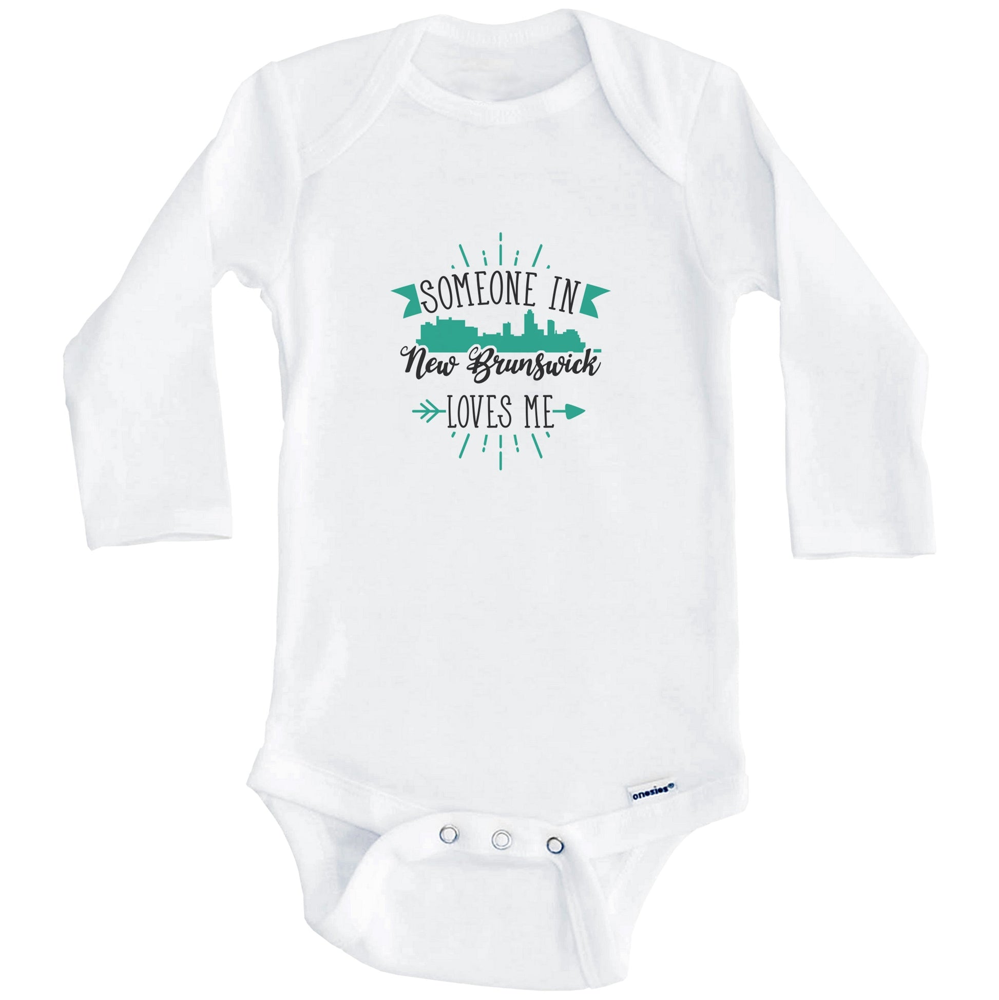 Someone In New Brunswick Loves Me New Brunswick NJ Skyline Baby Onesie (Long Sleeves)