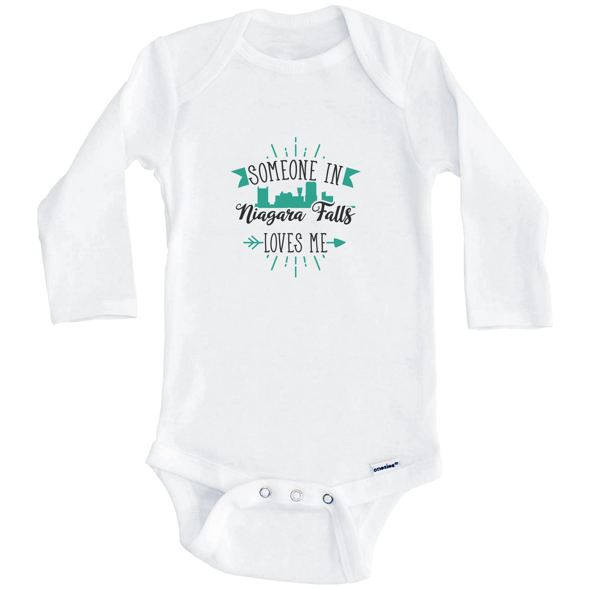 Someone In Niagara Falls Loves Me Niagara Falls NY Skyline Baby Onesie (Long Sleeves)