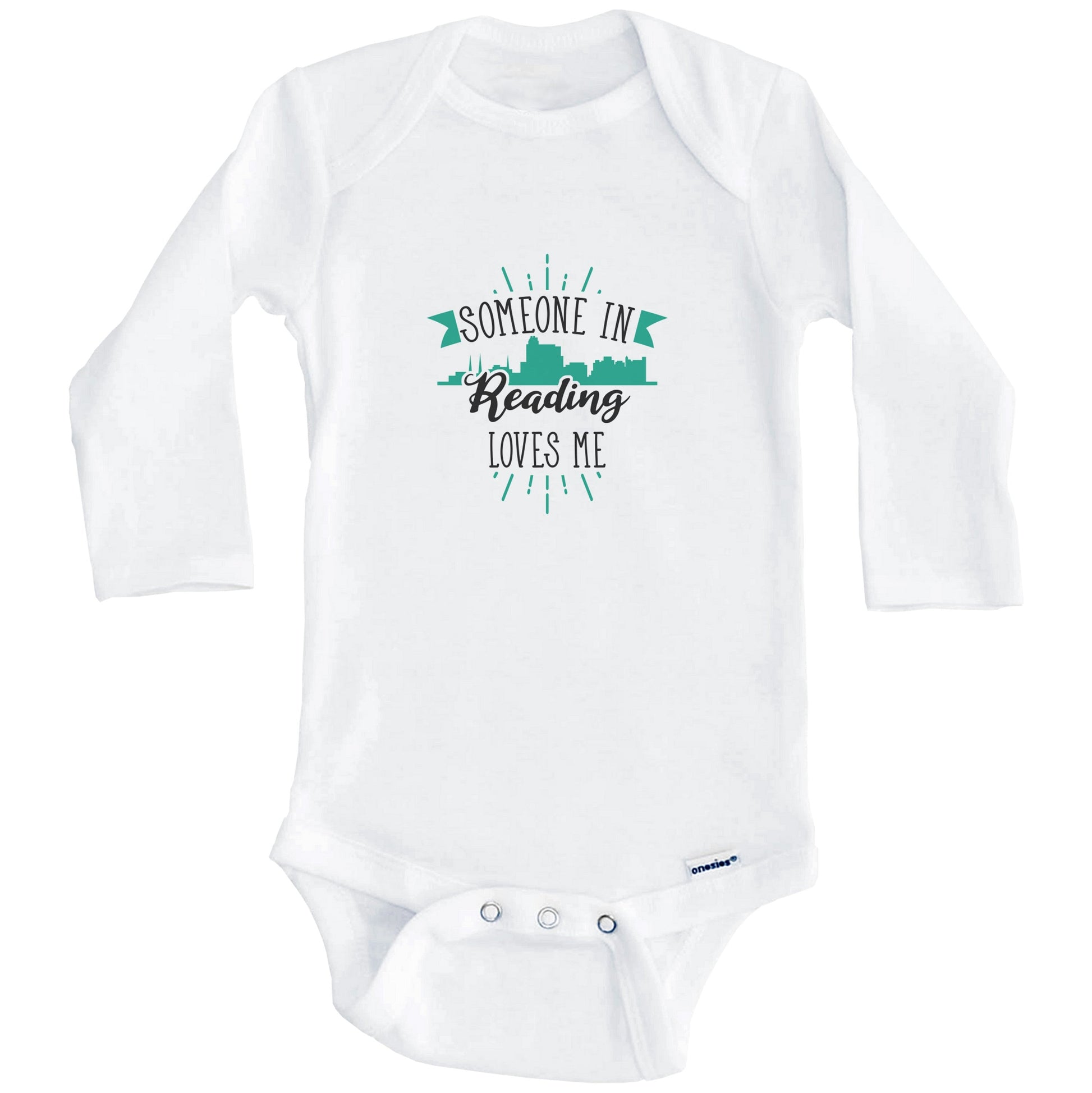 Someone In Reading Loves Me Reading PA Skyline Baby Onesie (Long Sleeves)