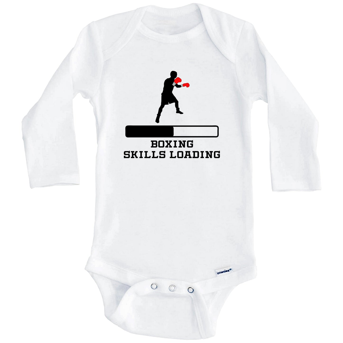 Boxing Skills Loading Funny Sports Humor Baby Onesie (Long Sleeves)