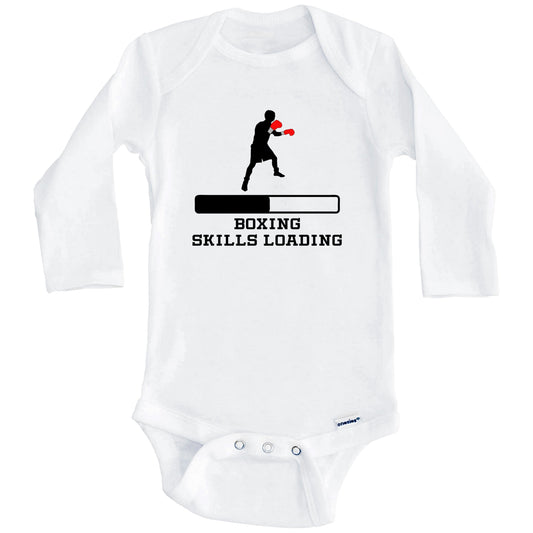 Boxing Skills Loading Funny Sports Humor Baby Onesie (Long Sleeves)