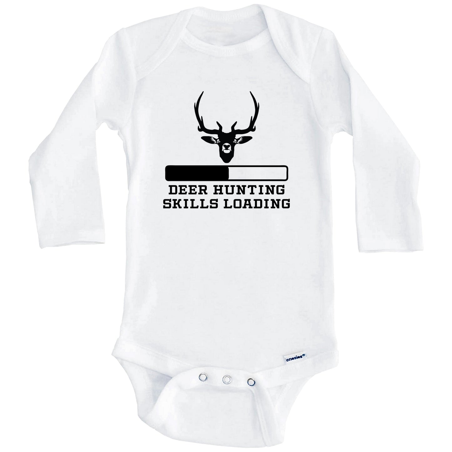 Deer Hunting Skills Loading Funny Hunting Humor Baby Onesie (Long Sleeves)