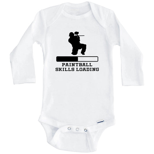 Paintball Skills Loading Funny Sports Humor Baby Onesie (Long Sleeves)