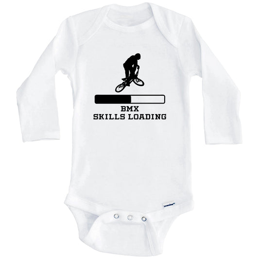 BMX Skills Loading Funny Extreme Sports Humor Baby Onesie (Long Sleeves)
