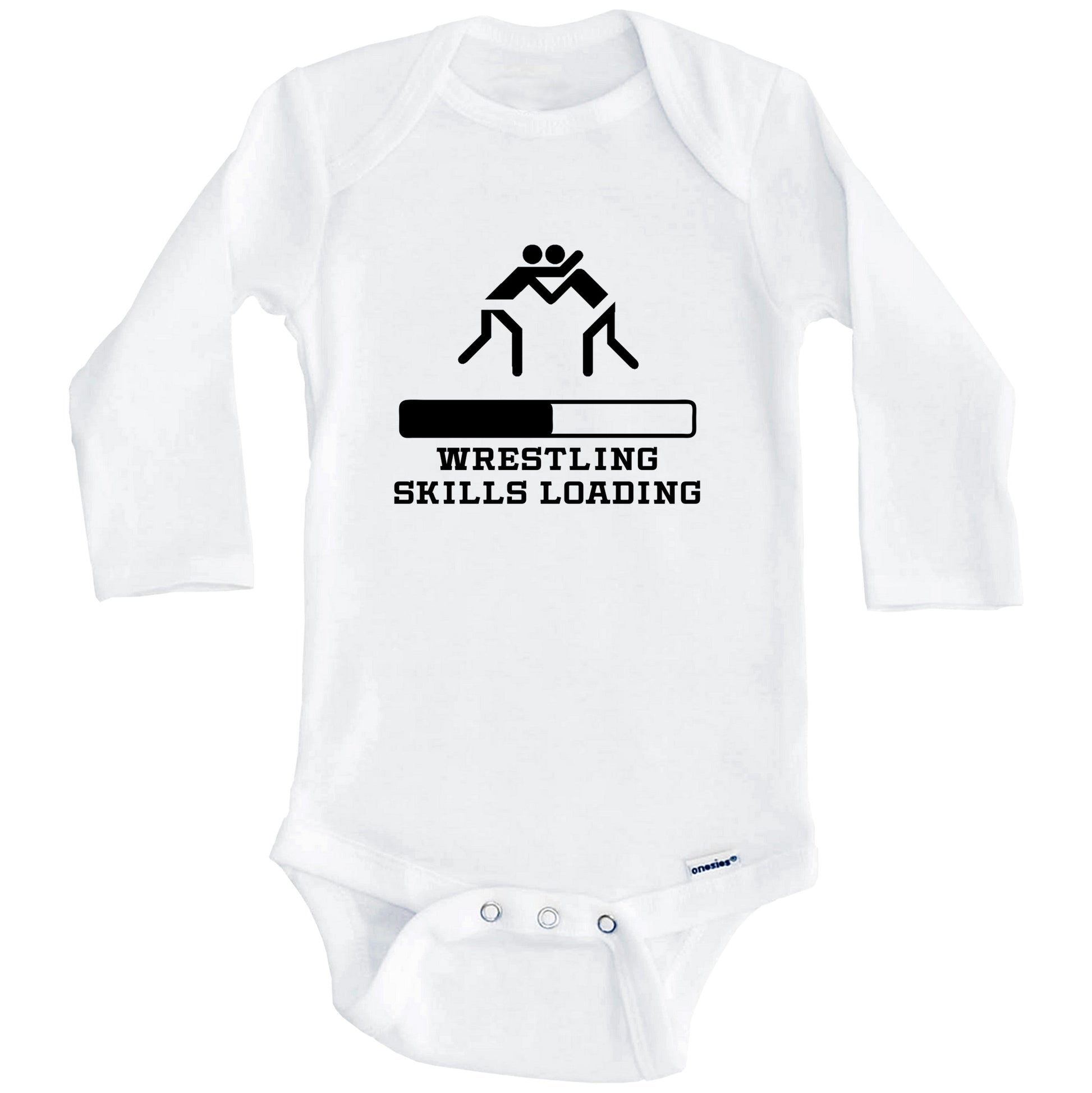 Wrestling Skills Loading Funny Sports Humor Baby Onesie (Long Sleeves)