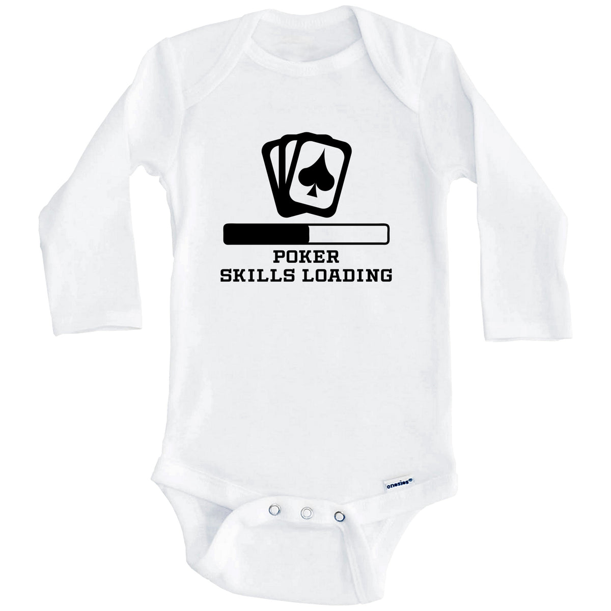 Poker Skills Loading Funny Gambling Humor Baby Onesie (Long Sleeves)
