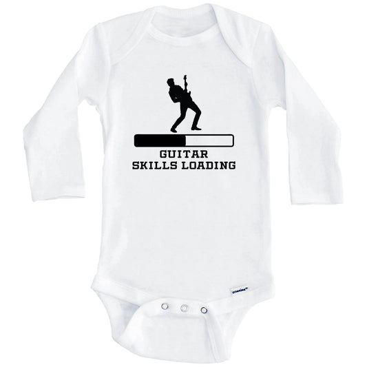 Guitar Skills Loading Funny Musician Humor Baby Onesie (Long Sleeves)