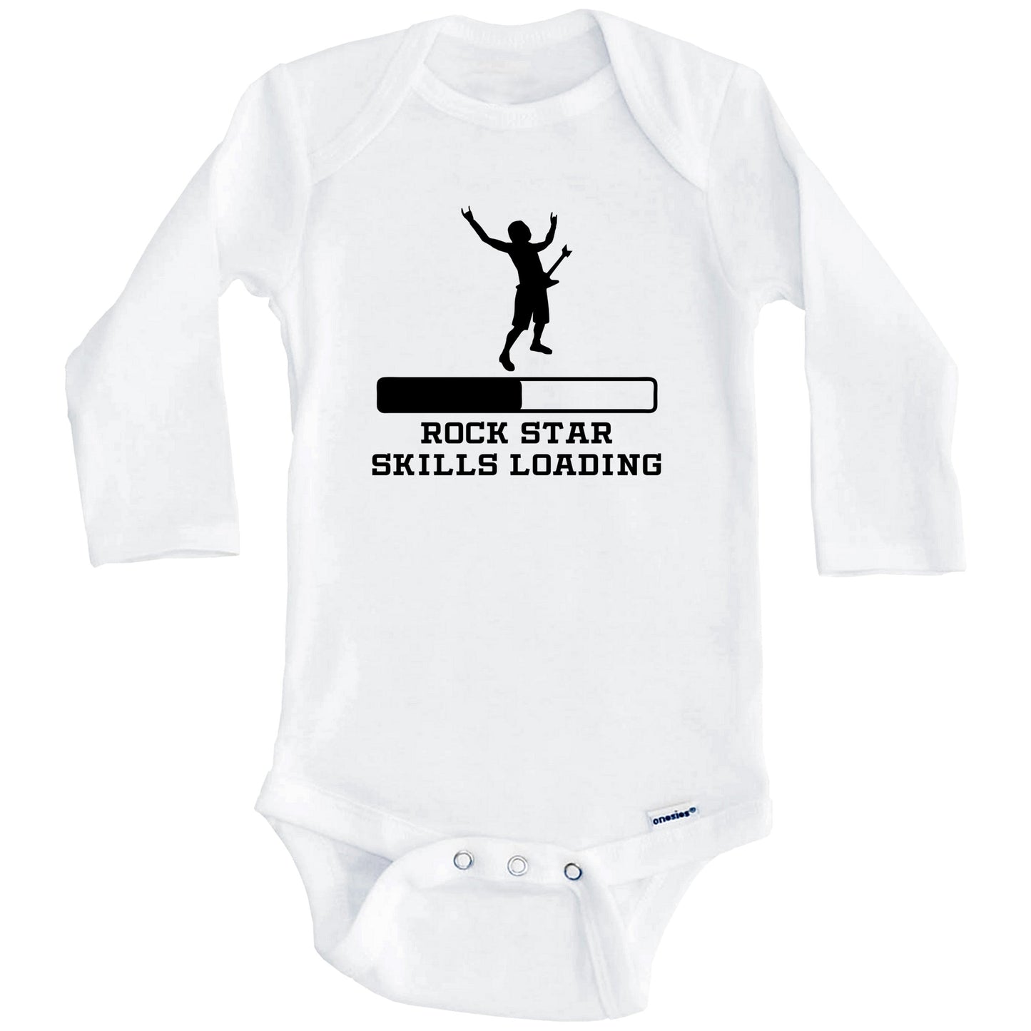 Rock Star Skills Loading Funny Rock Music Humor Baby Onesie (Long Sleeves)