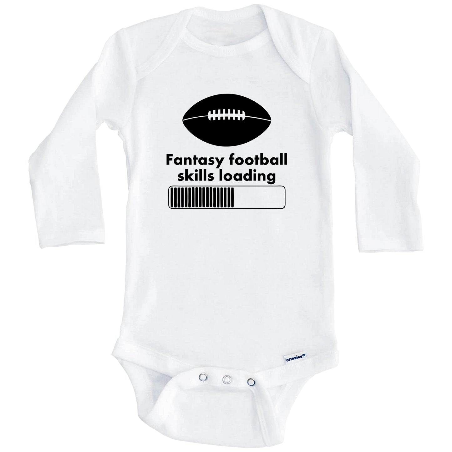 Fantasy Football Skills Loading Funny Fantasy Sports Baby Onesie (Long Sleeves)