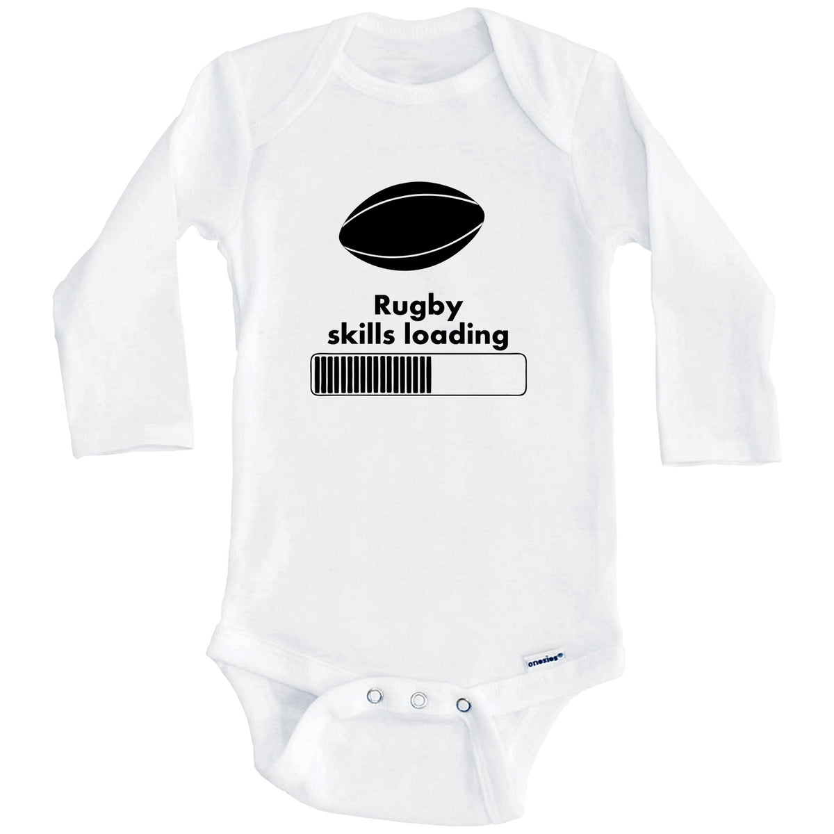 Rugby Skills Loading Funny Baby Onesie (Long Sleeves)