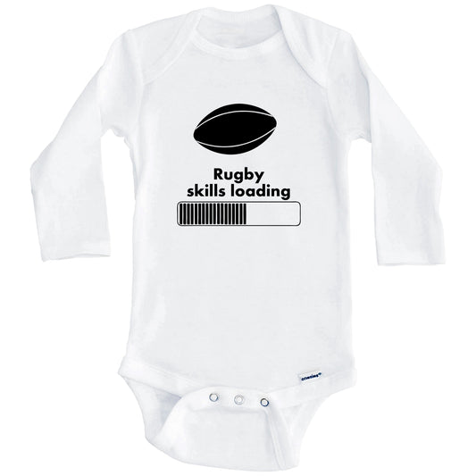 Rugby Skills Loading Funny Baby Onesie (Long Sleeves)