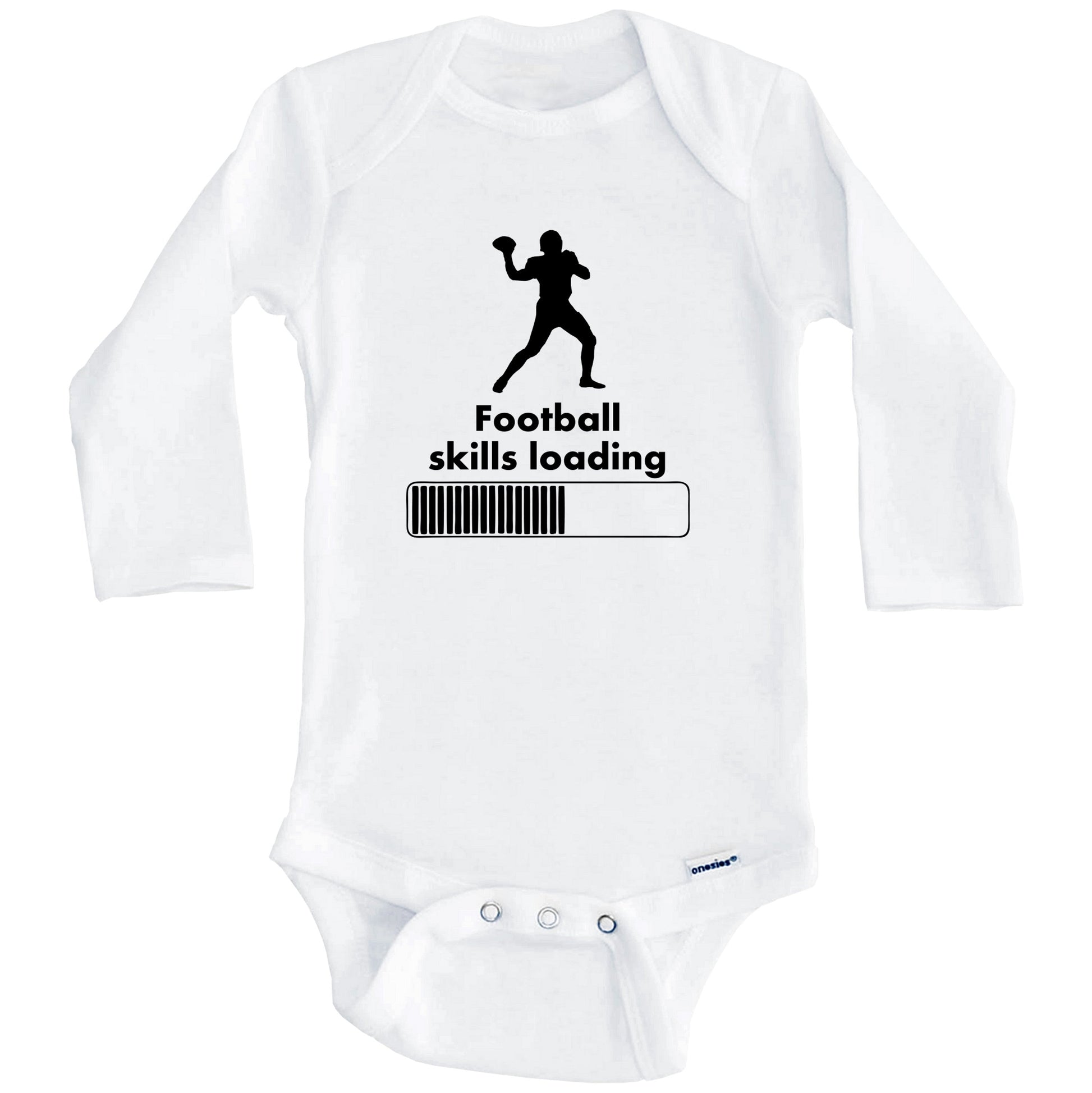 Football Skills Loading Funny Baby Onesie (Long Sleeves)