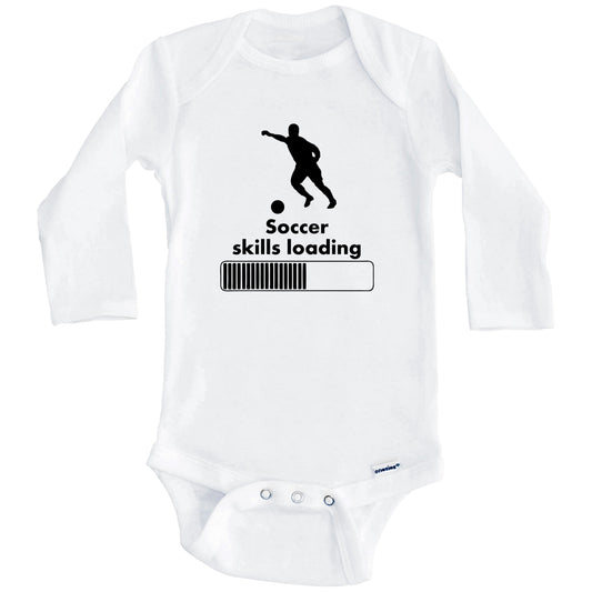 Soccer Skills Loading Funny Baby Onesie (Long Sleeves)