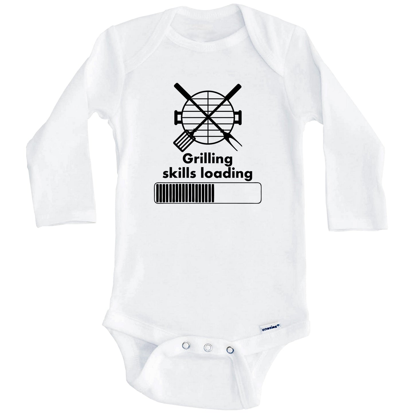 Grilling Skills Loading Funny BBQ Baby Onesie (Long Sleeves)