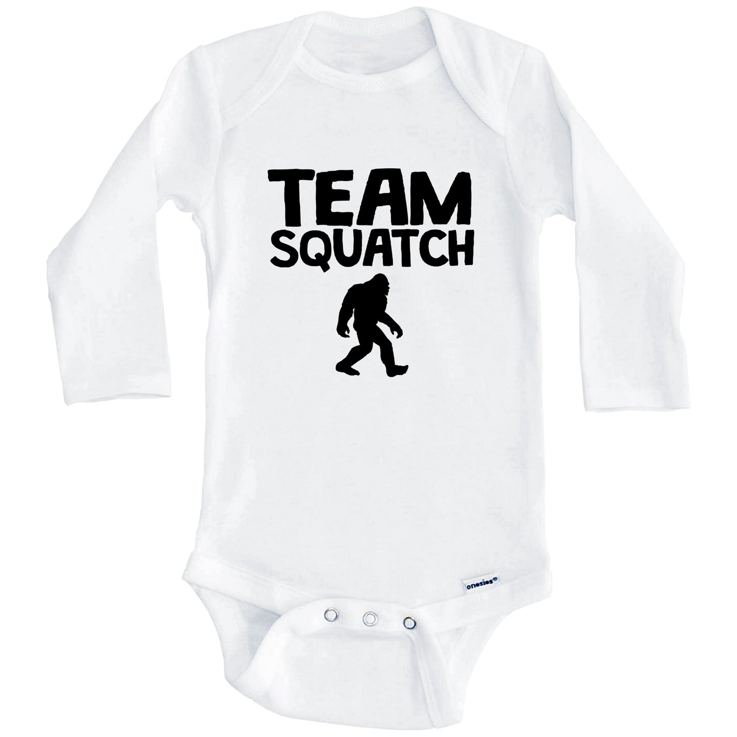 Team Squatch Funny Bigfoot Sasquatch Baby Onesie (Long Sleeves)