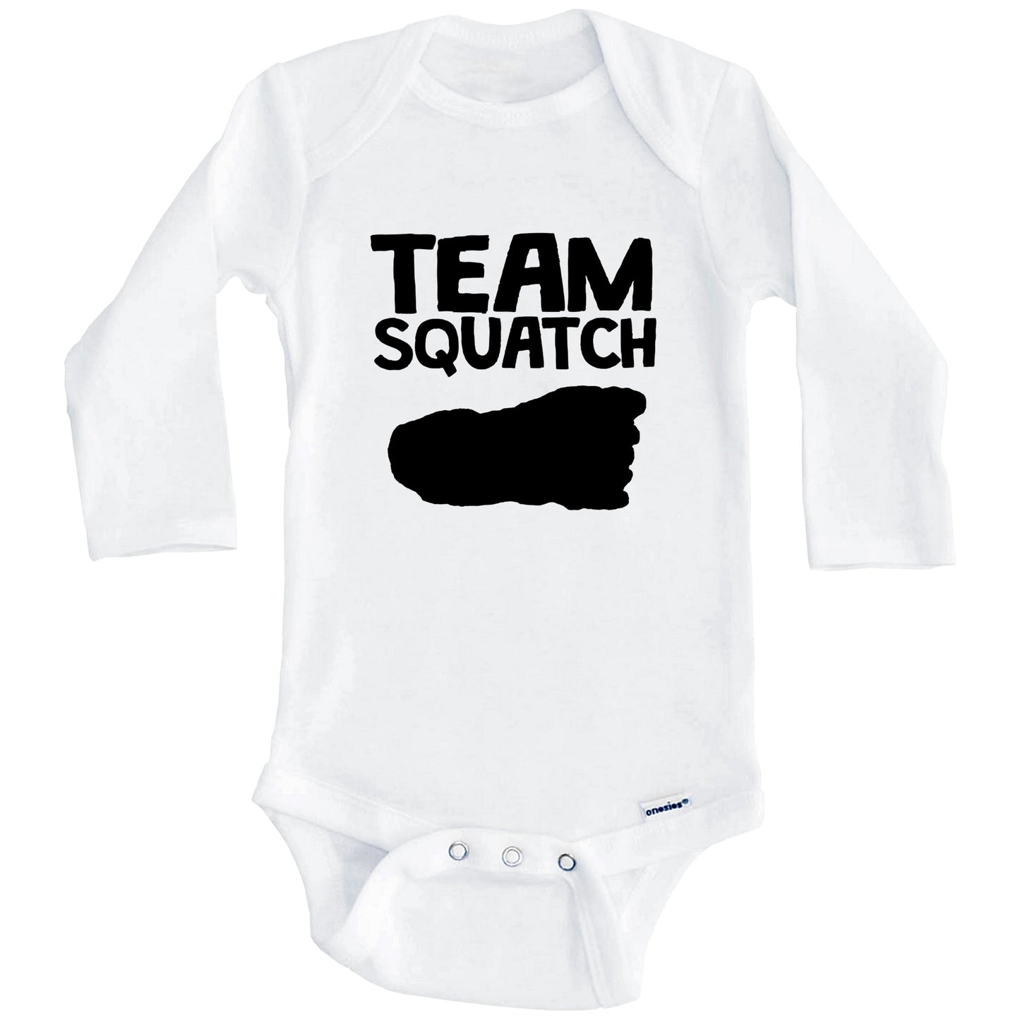Team Squatch Funny Bigfoot Sasquatch Baby Onesie (Long Sleeves)