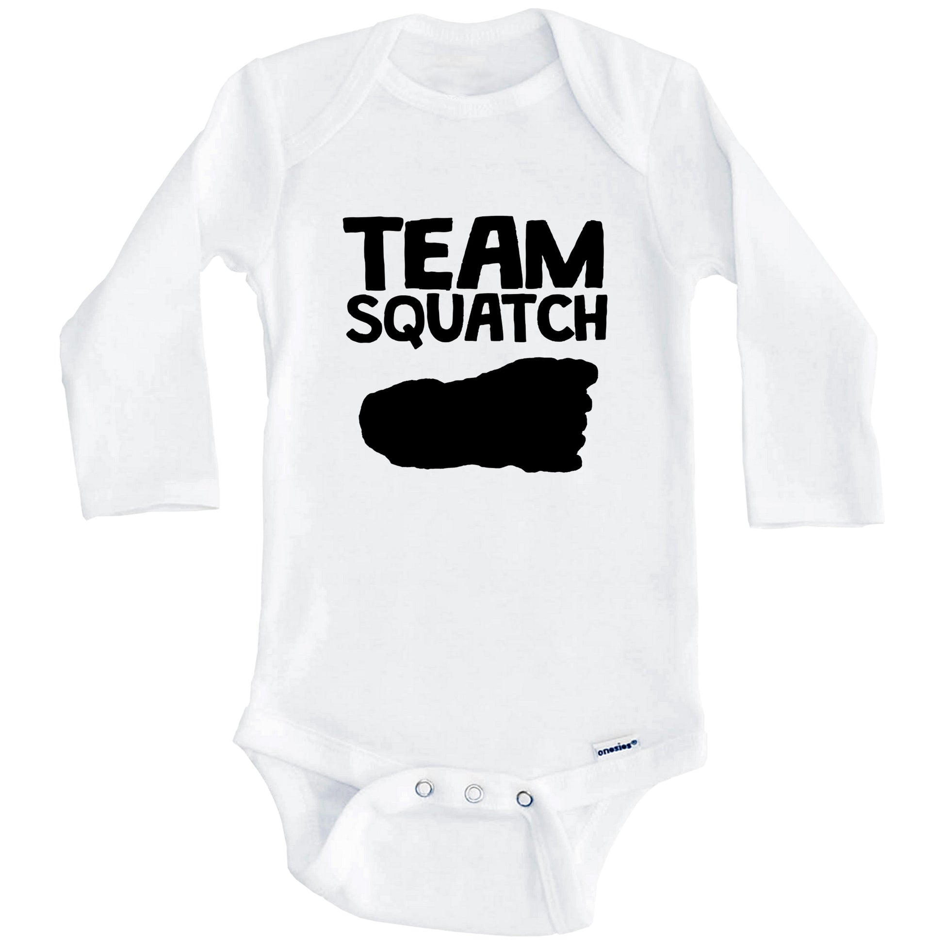 Team Squatch Funny Bigfoot Sasquatch Baby Onesie (Long Sleeves)