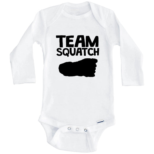 Team Squatch Funny Bigfoot Sasquatch Baby Onesie (Long Sleeves)
