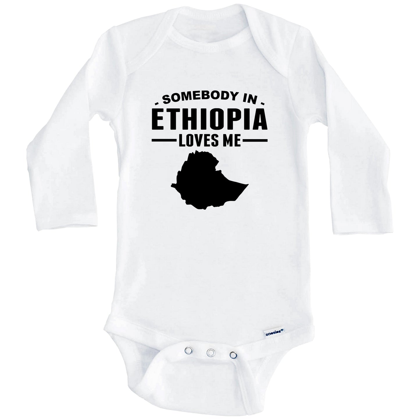 Somebody In Ethiopia Loves Me Baby Onesie (Long Sleeves)