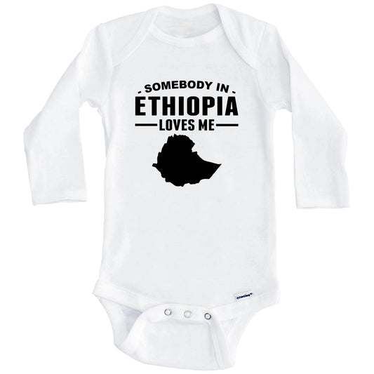 Somebody In Ethiopia Loves Me Baby Onesie (Long Sleeves)
