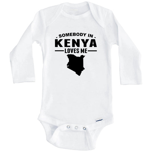 Somebody In Kenya Loves Me Baby Onesie (Long Sleeves)