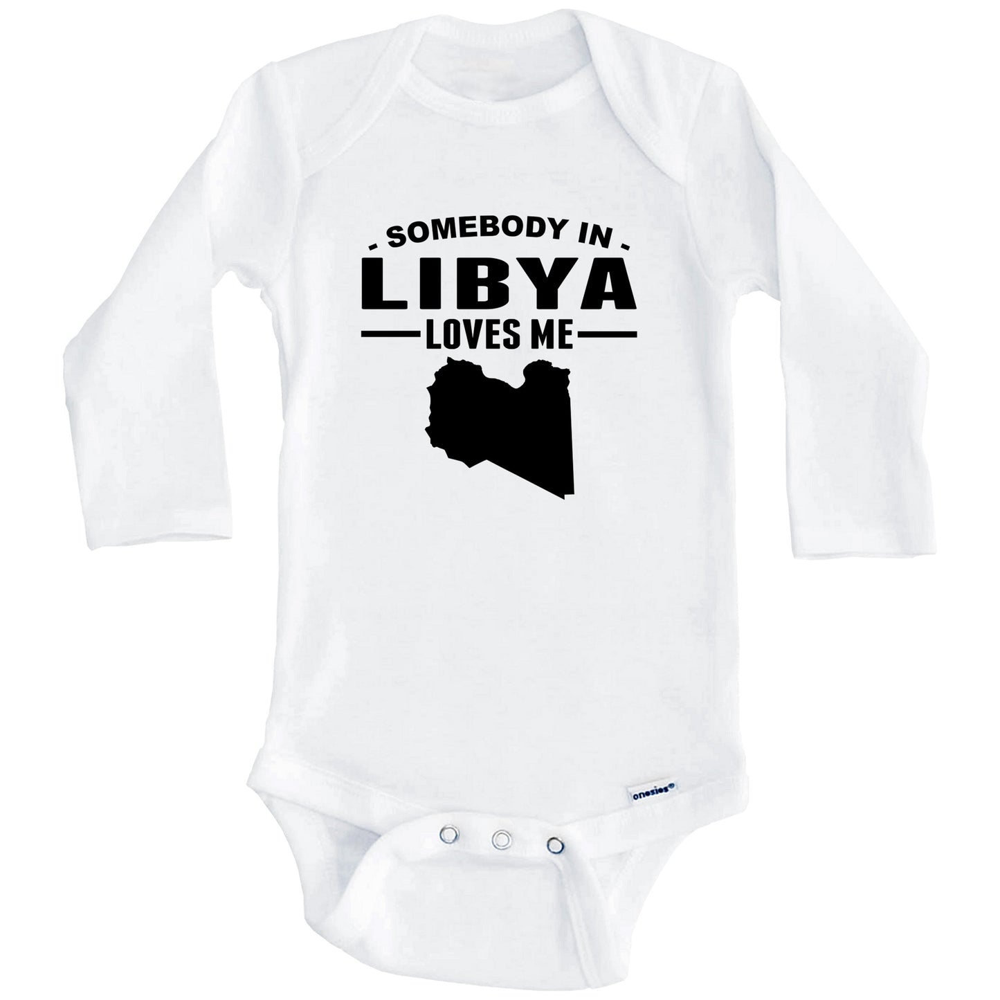 Somebody In Libya Loves Me Baby Onesie (Long Sleeves)