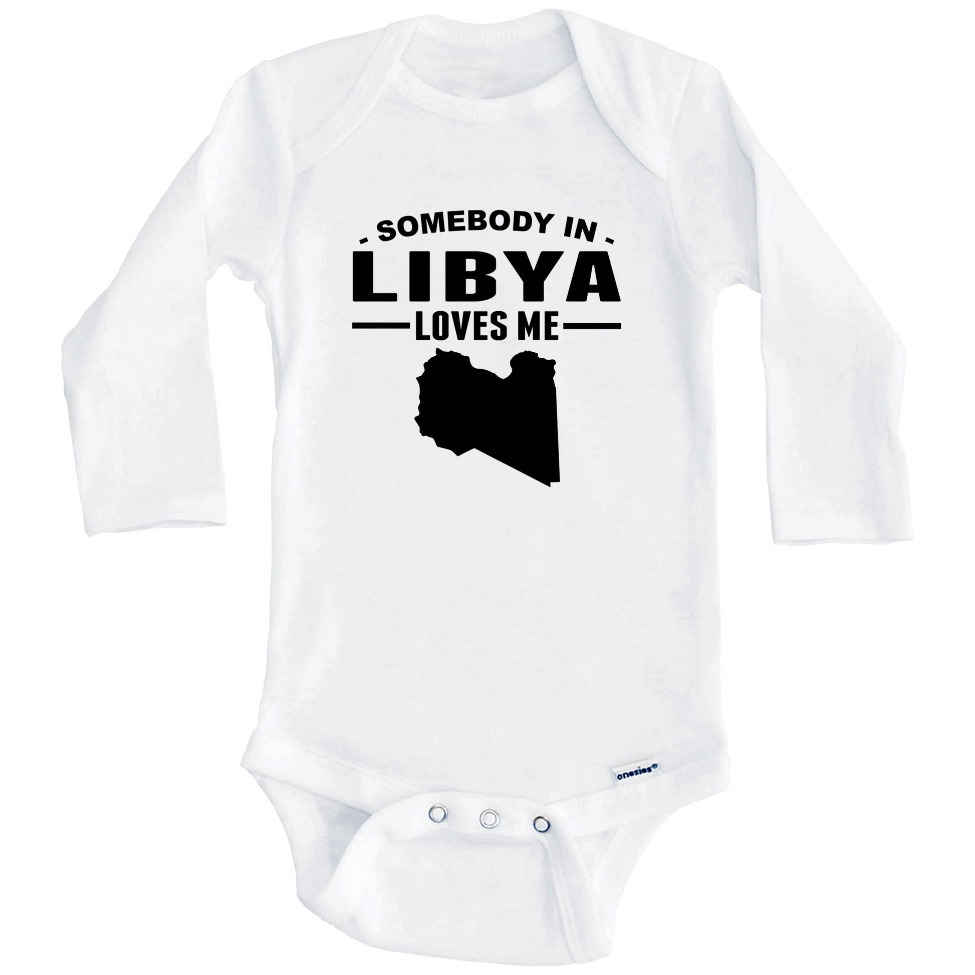 Somebody In Libya Loves Me Baby Onesie (Long Sleeves)