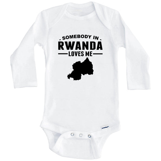 Somebody In Rwanda Loves Me Baby Onesie (Long Sleeves)