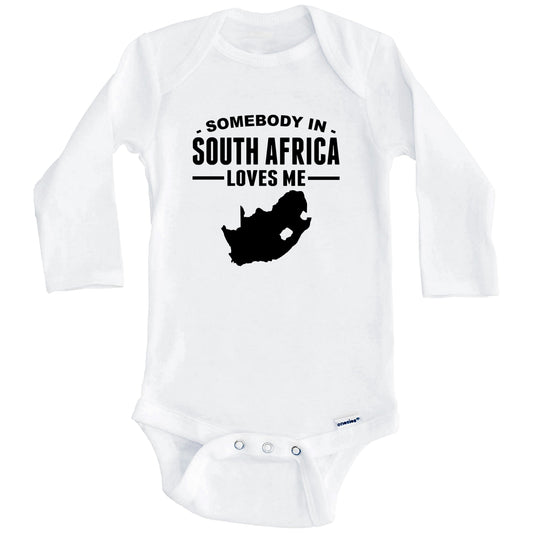 Somebody In South Africa Loves Me Baby Onesie (Long Sleeves)