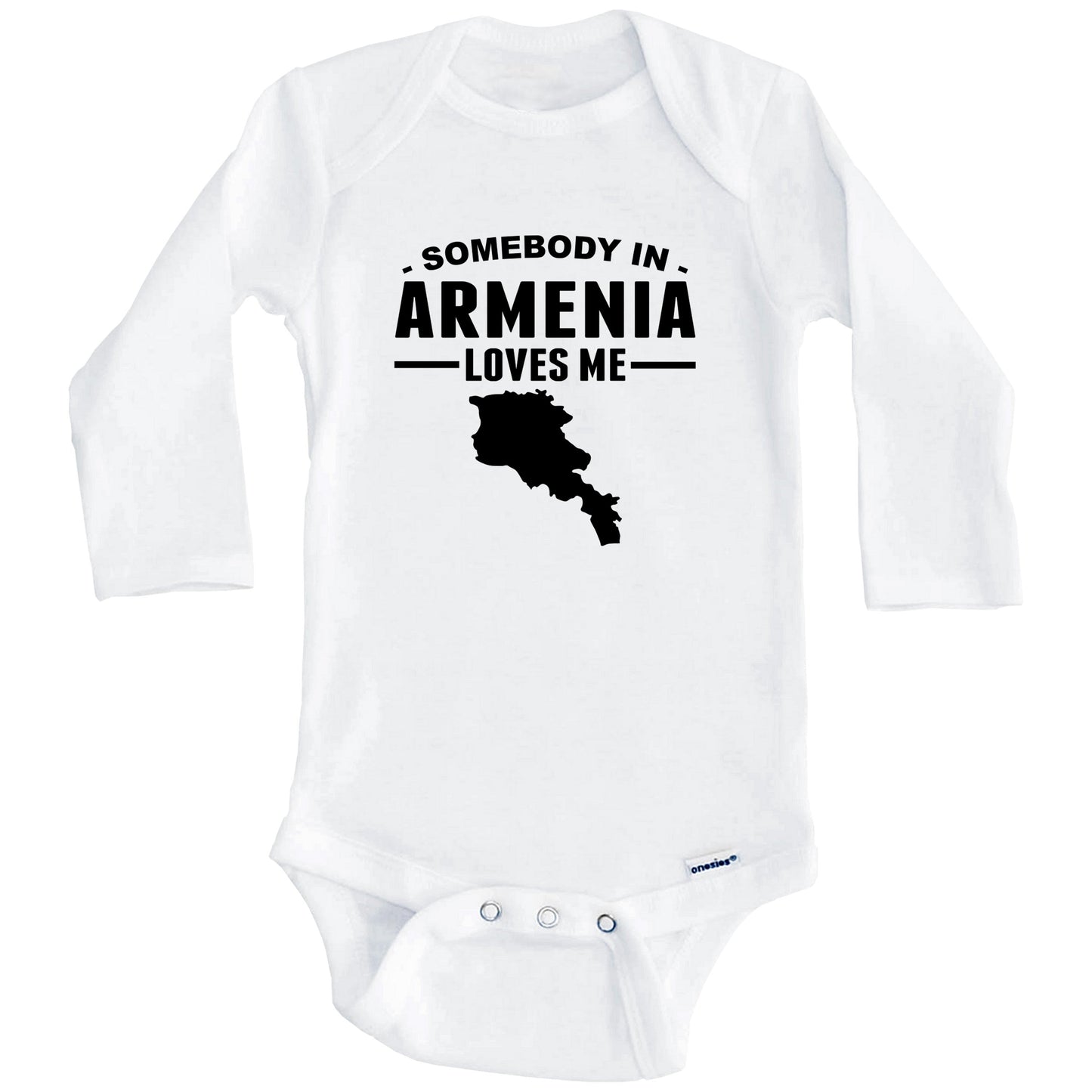 Somebody In Armenia Loves Me Baby Onesie (Long Sleeves)