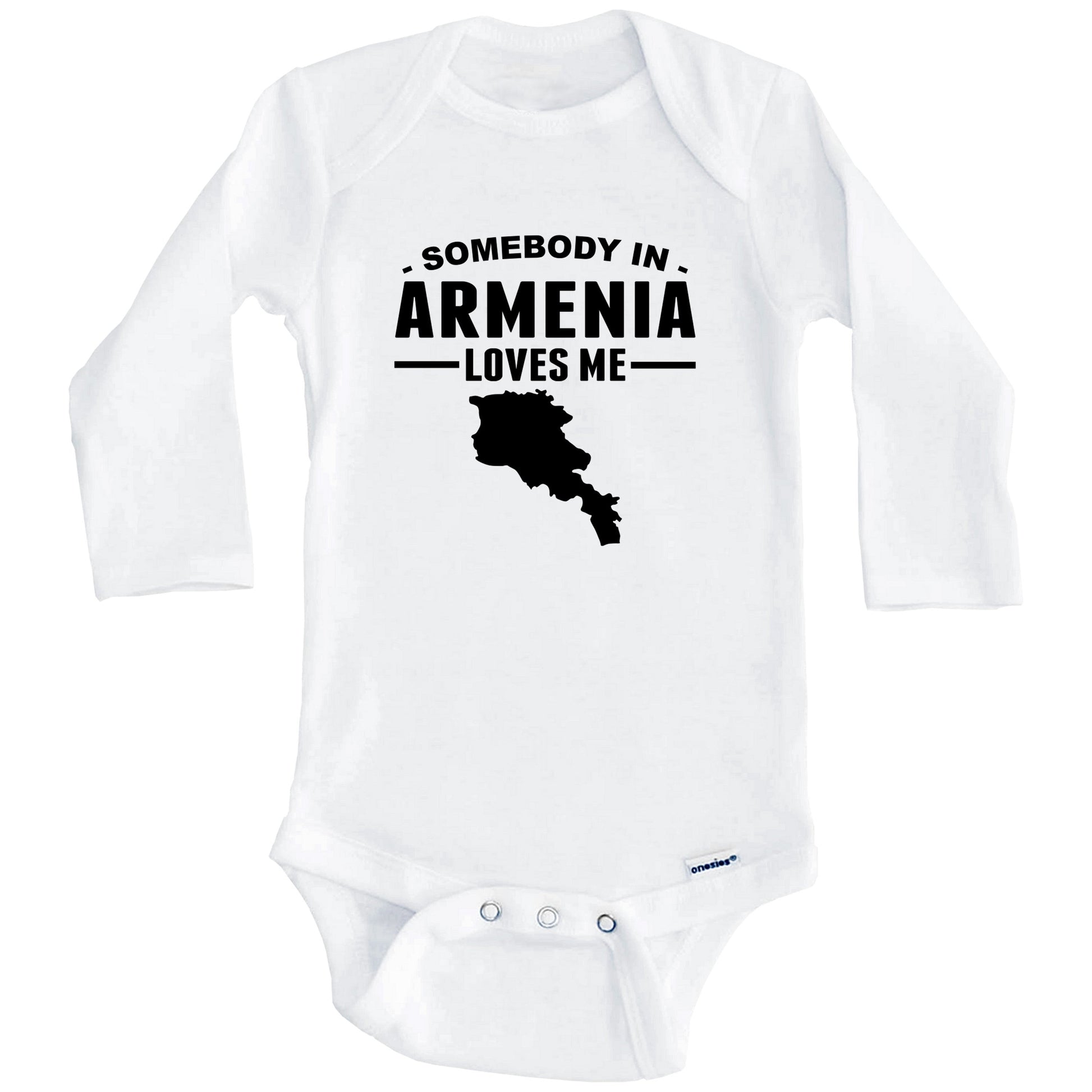 Somebody In Armenia Loves Me Baby Onesie (Long Sleeves)