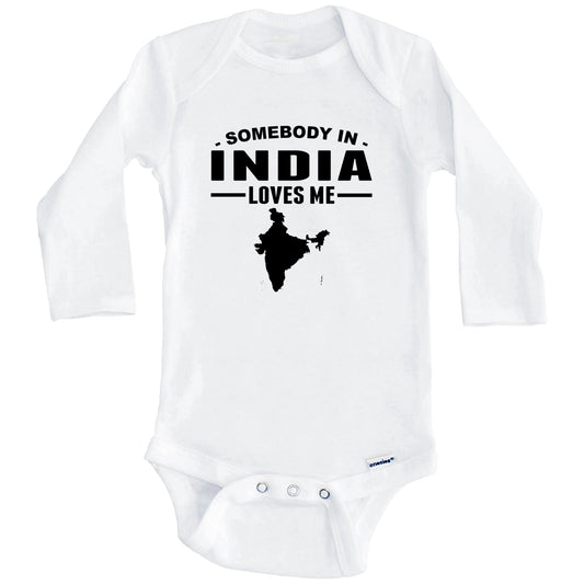 Somebody In India Loves Me Baby Onesie (Long Sleeves)
