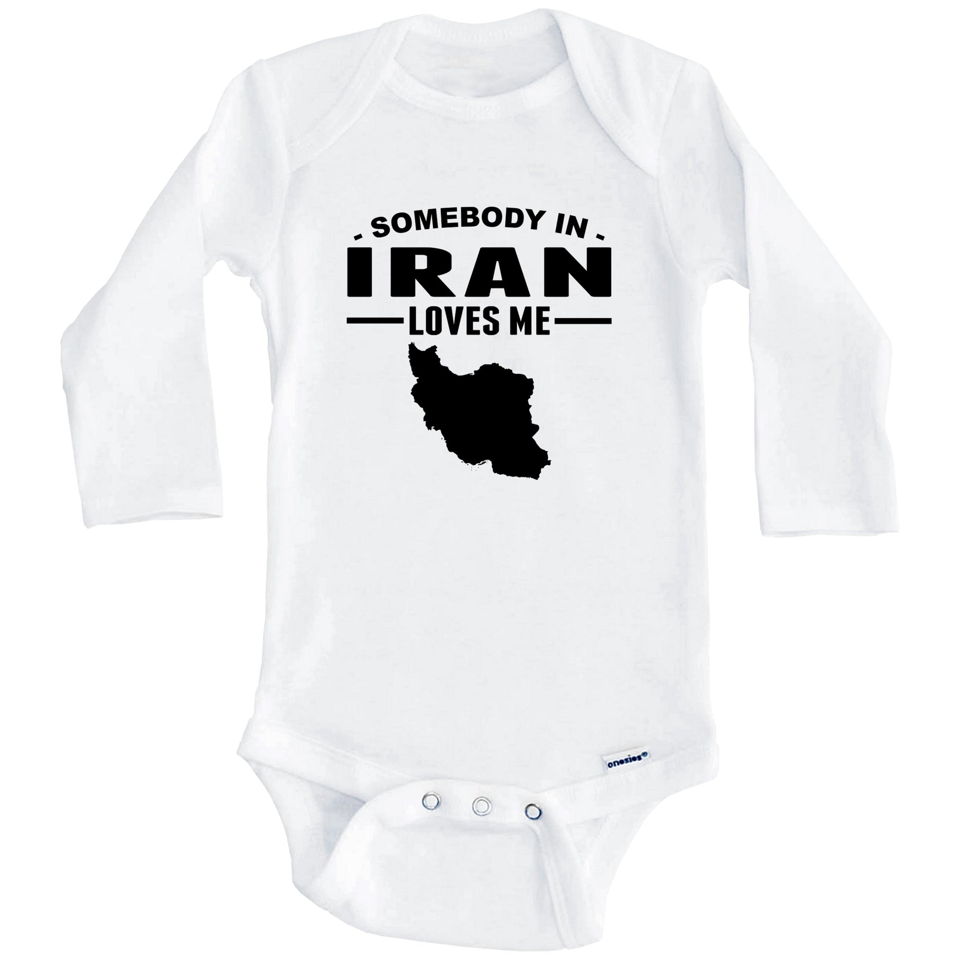 Somebody In Iran Loves Me Baby Onesie (Long Sleeves)