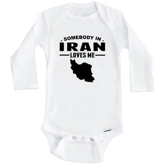 Somebody In Iran Loves Me Baby Onesie (Long Sleeves)