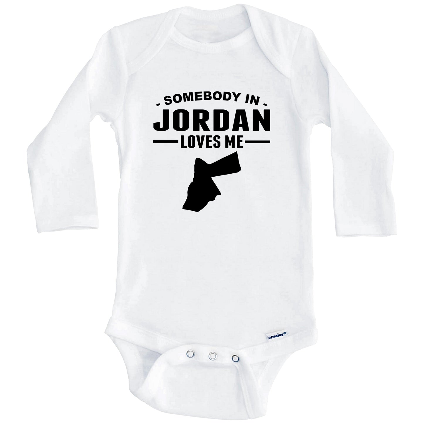 Somebody In Jordan Loves Me Baby Onesie (Long Sleeves)
