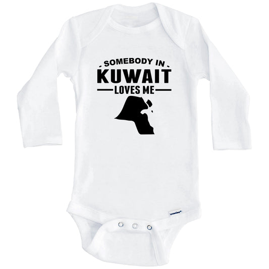 Somebody In Kuwait Loves Me Baby Onesie (Long Sleeves)